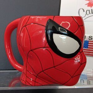 Marvel Spiderman Face 3D Ceramic Mug, 20 oz, Red, V. Good, No Chips 2015 CN